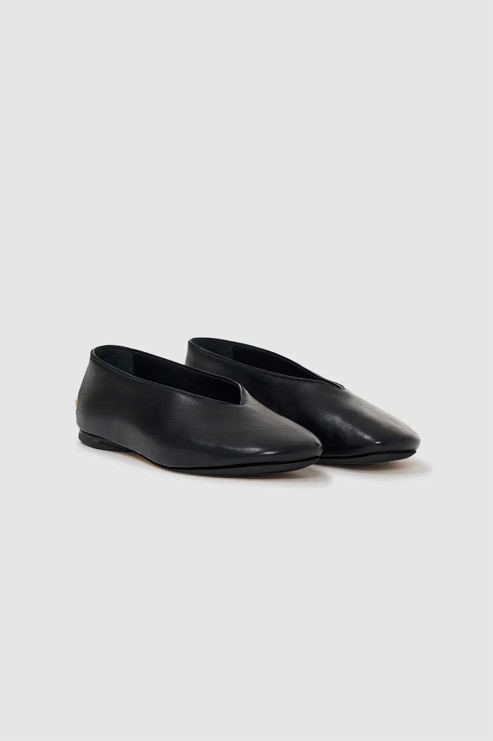 Ana Flats Smooth Leather - Black - Image 5