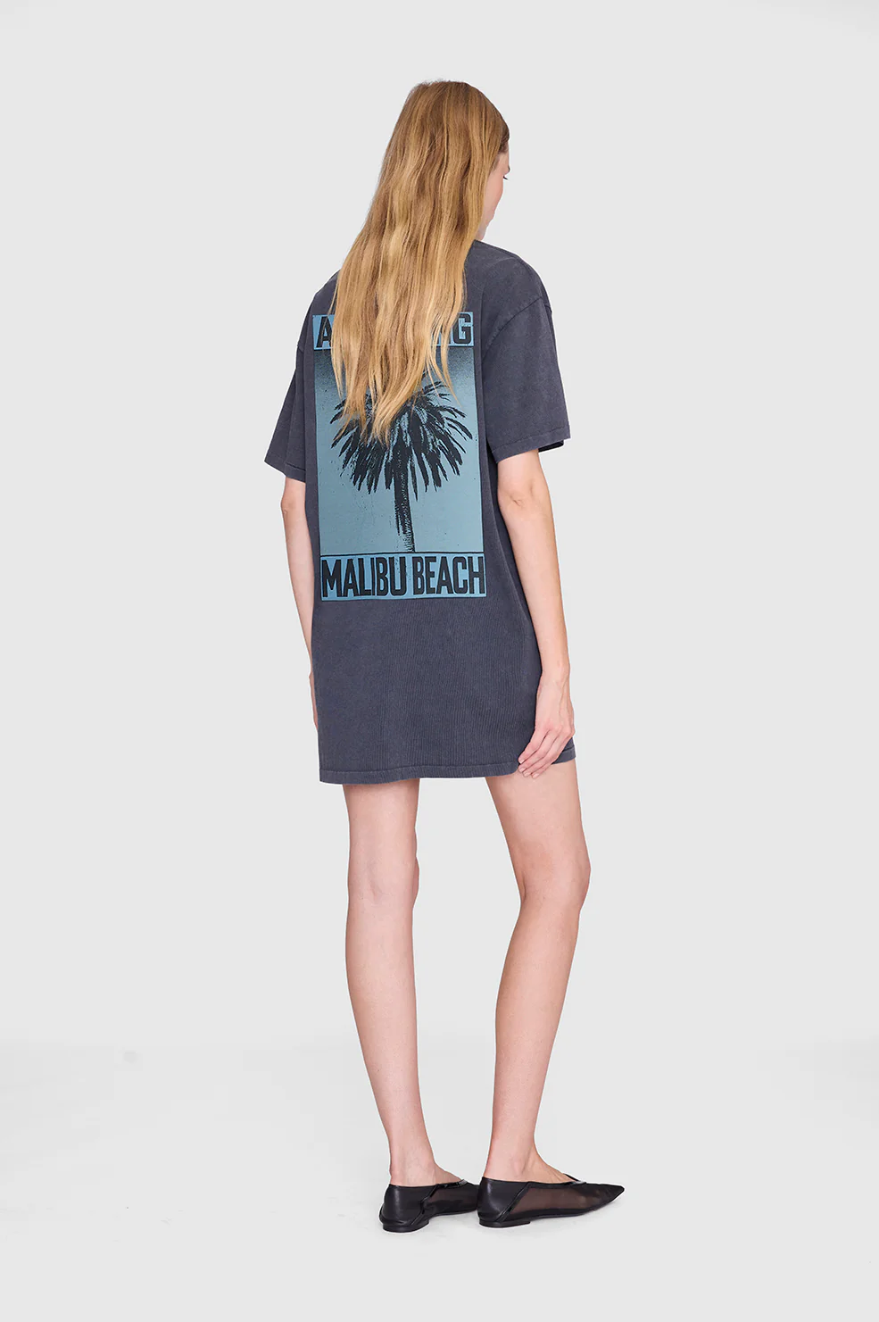 Beth Mini Dress Palm - Washed Black - Image 2
