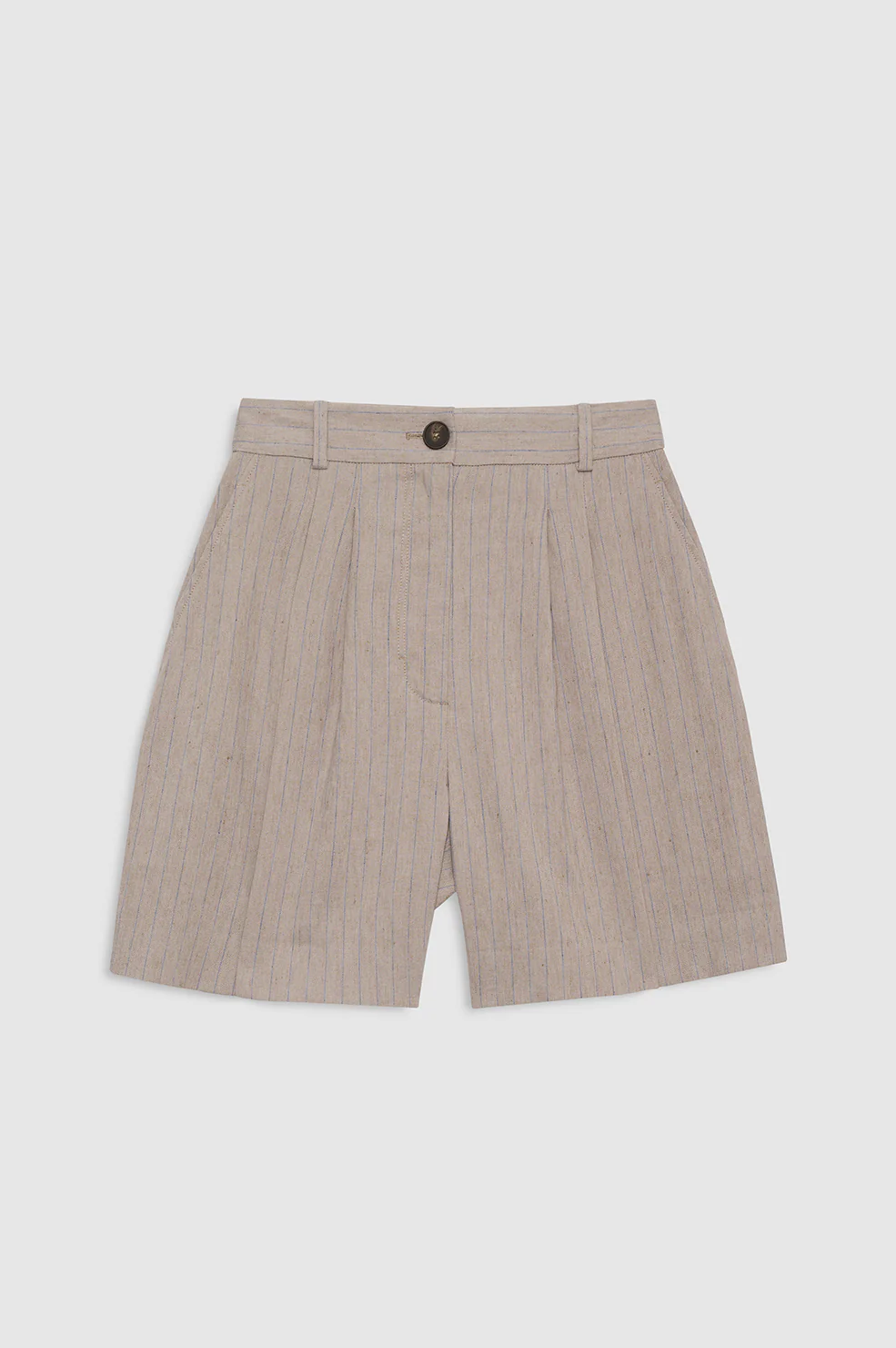 Brice Short - Taupe And Blue Pinstripe - Image 3