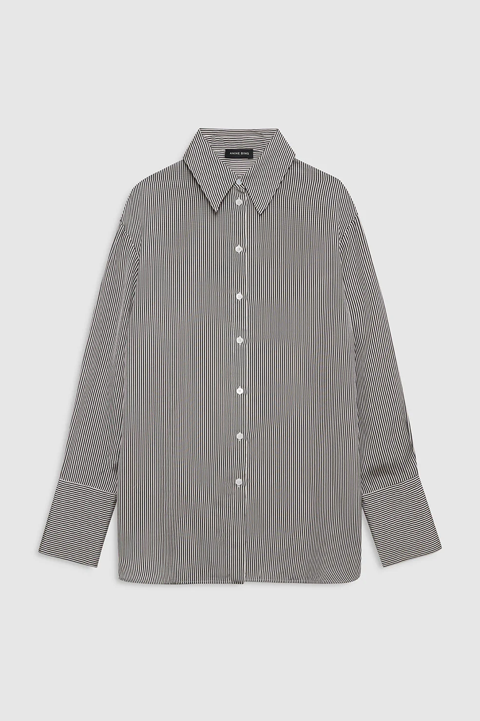 Bridget Shirt - White And Black Mini Stripe - Image 3