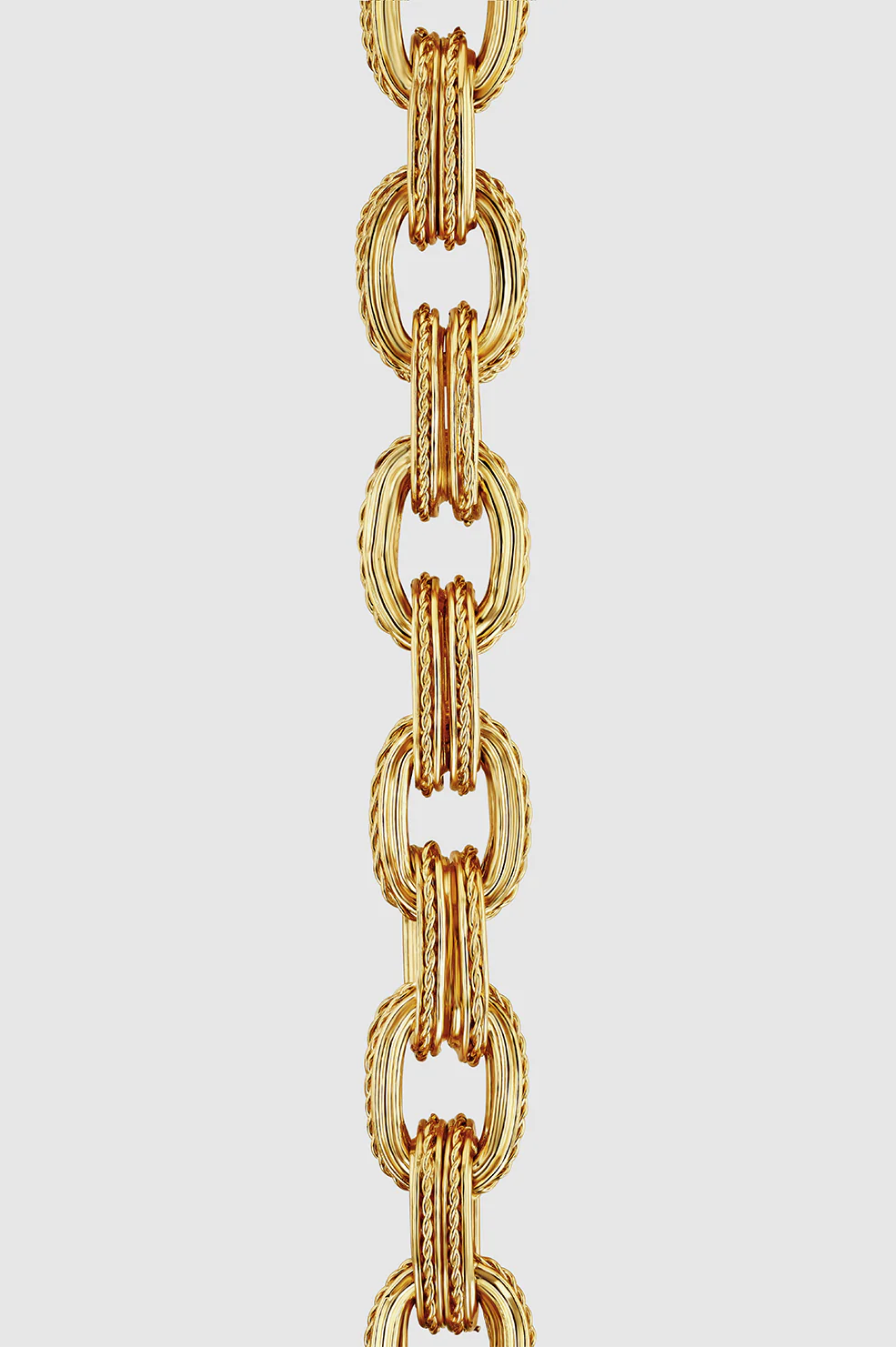 Double Link Chain Bracelet - Gold - Image 4