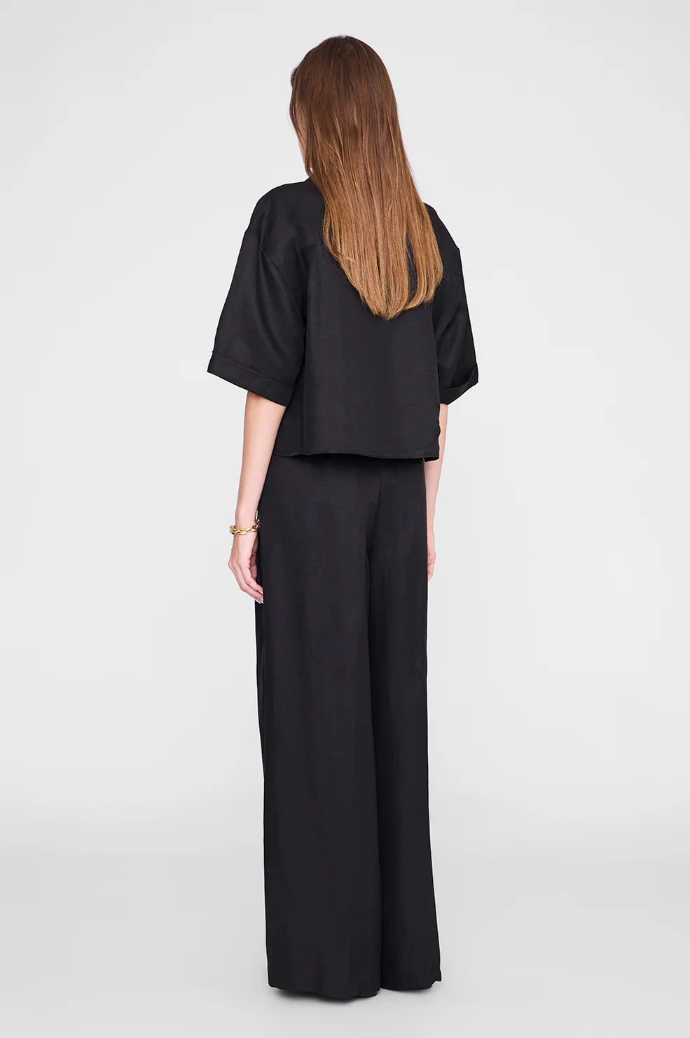 Edith Shirt - Black Linen Blend - Image 2