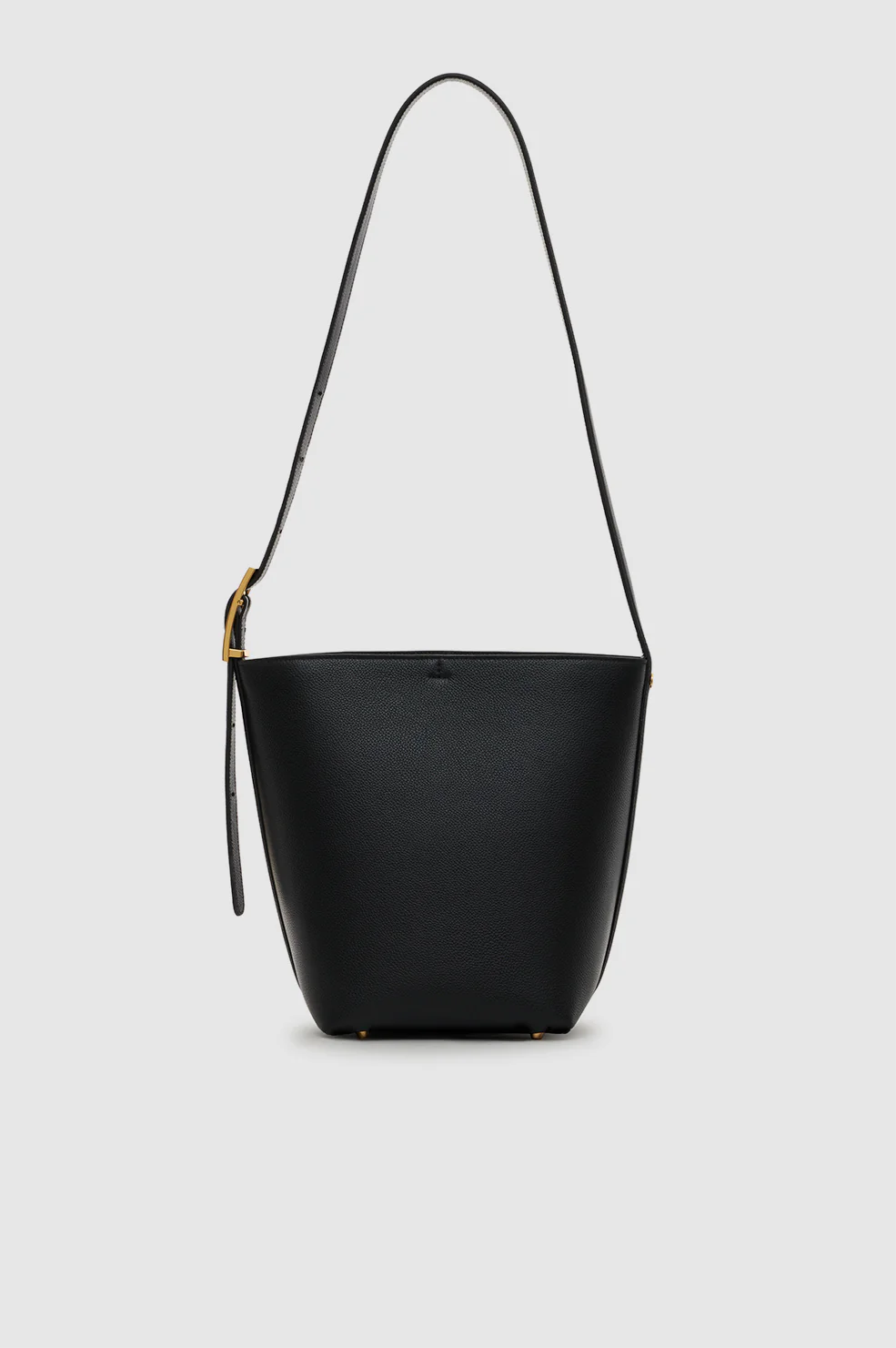 Elly Medium Bucket Bag Grained Leather - Black - Image 3