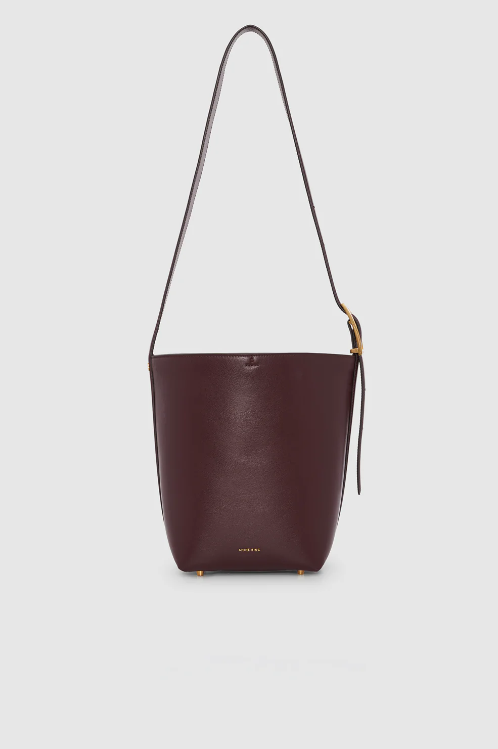 Elly Medium Bucket Bag Grained Leather - Fig