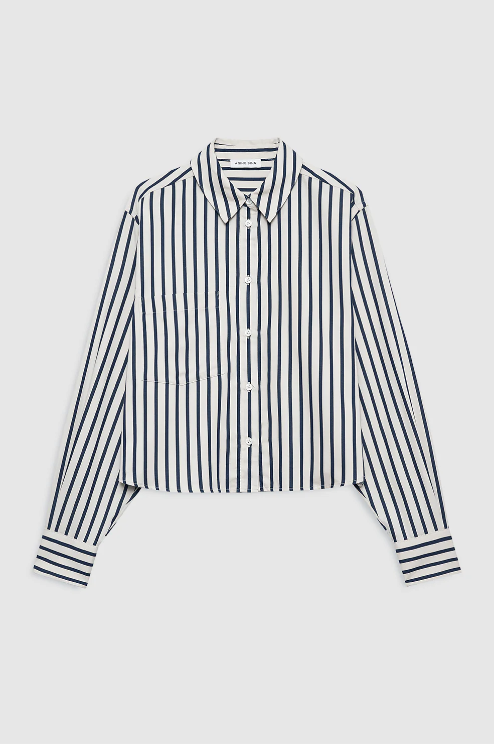 Essie Cropped Shirt - Maritime Stripe - Image 3
