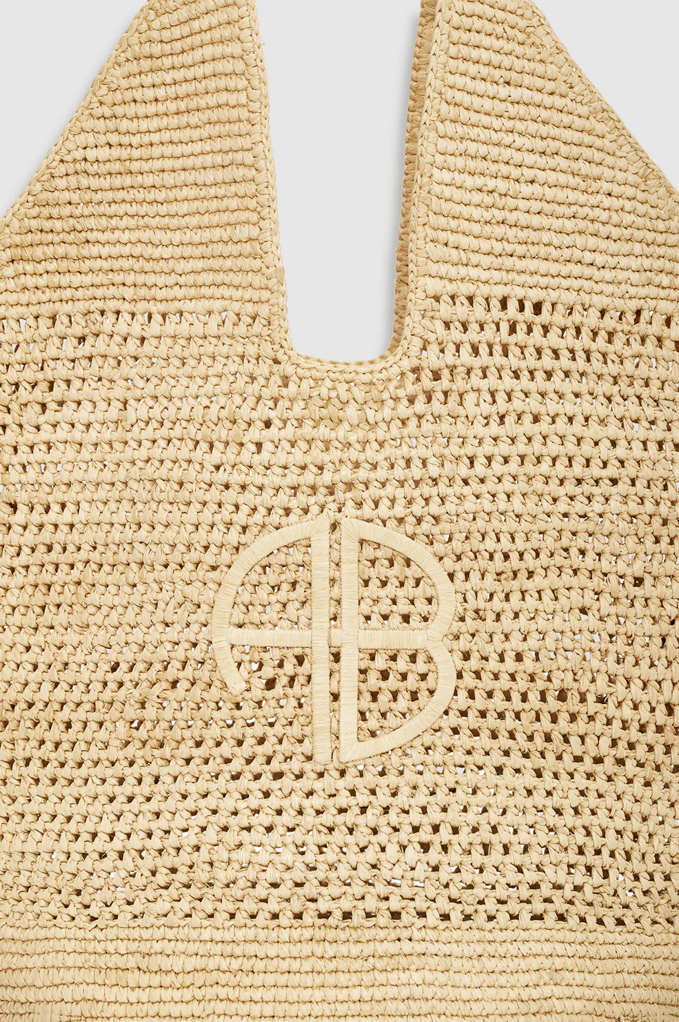 Leah Logo Hobo Raffia - Natural - Image 5