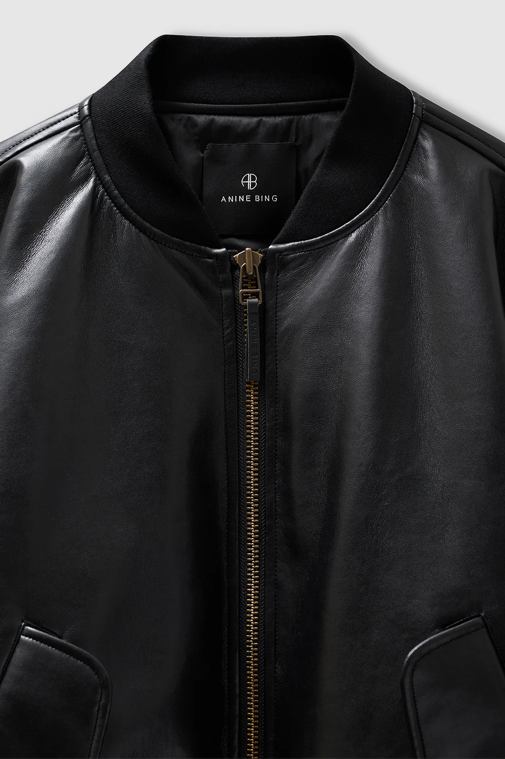 Leon Bomber - Black Recycled Leather - Image 5