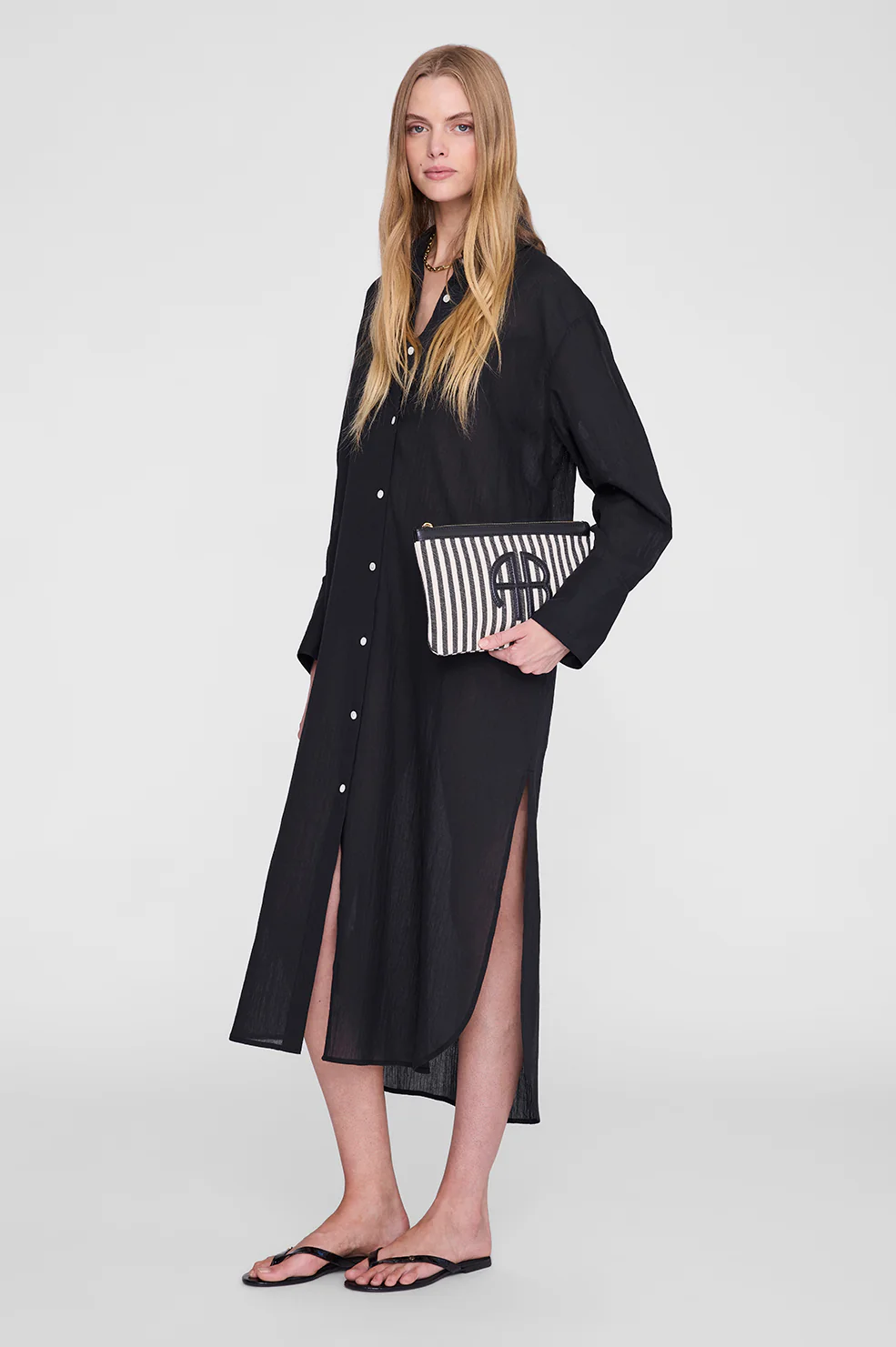 Lili Pouch - White And Black Stripe - Image 2