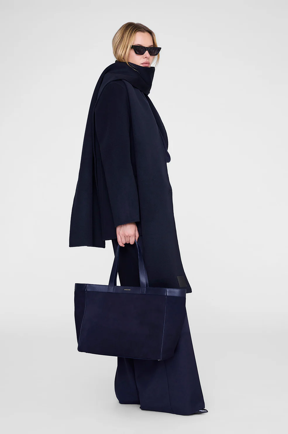 Medium Rio Tote - Navy Suede - Image 2