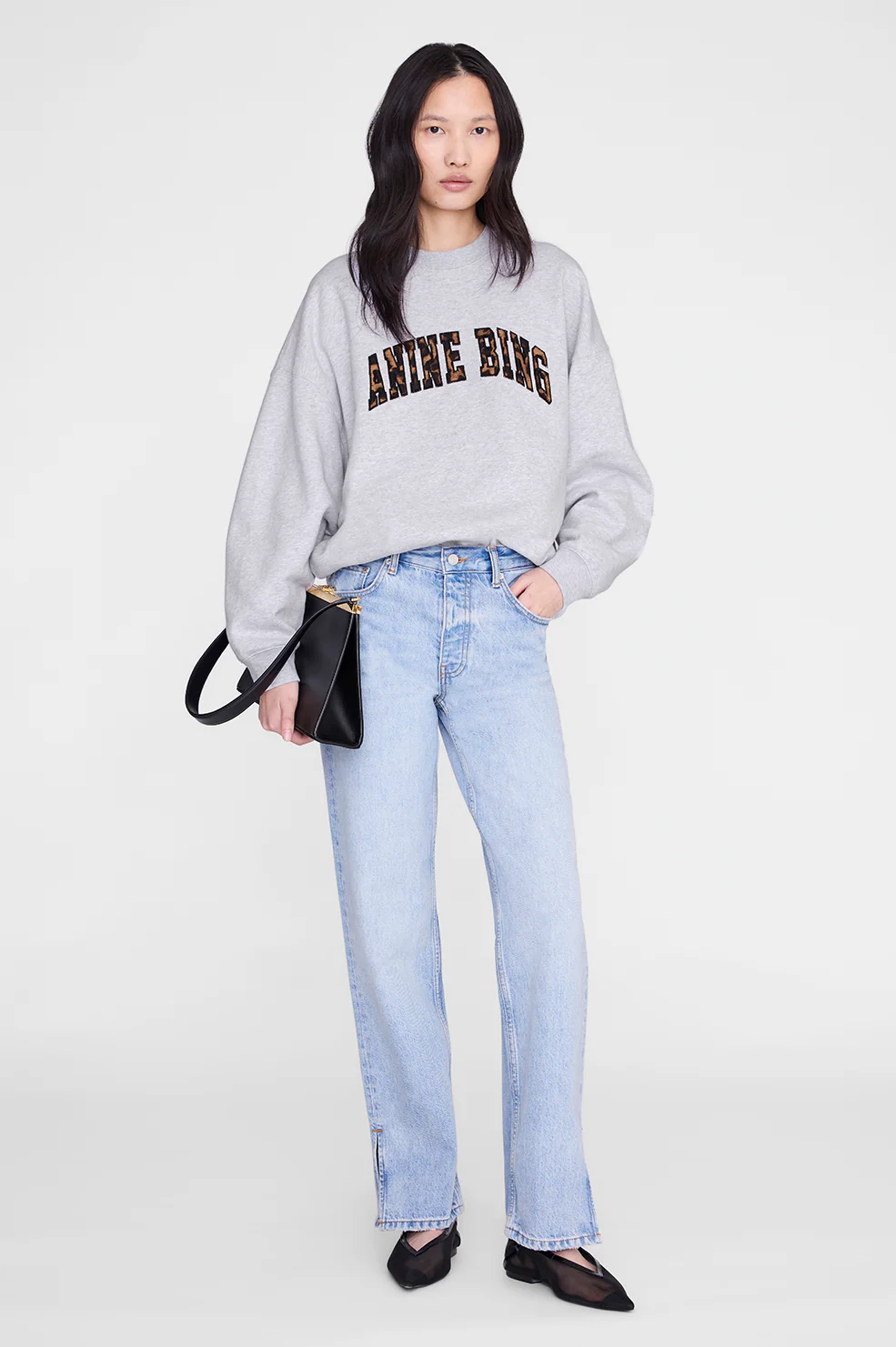 Miles Sweatshirt Anine Bing Leopard - Heather Grey