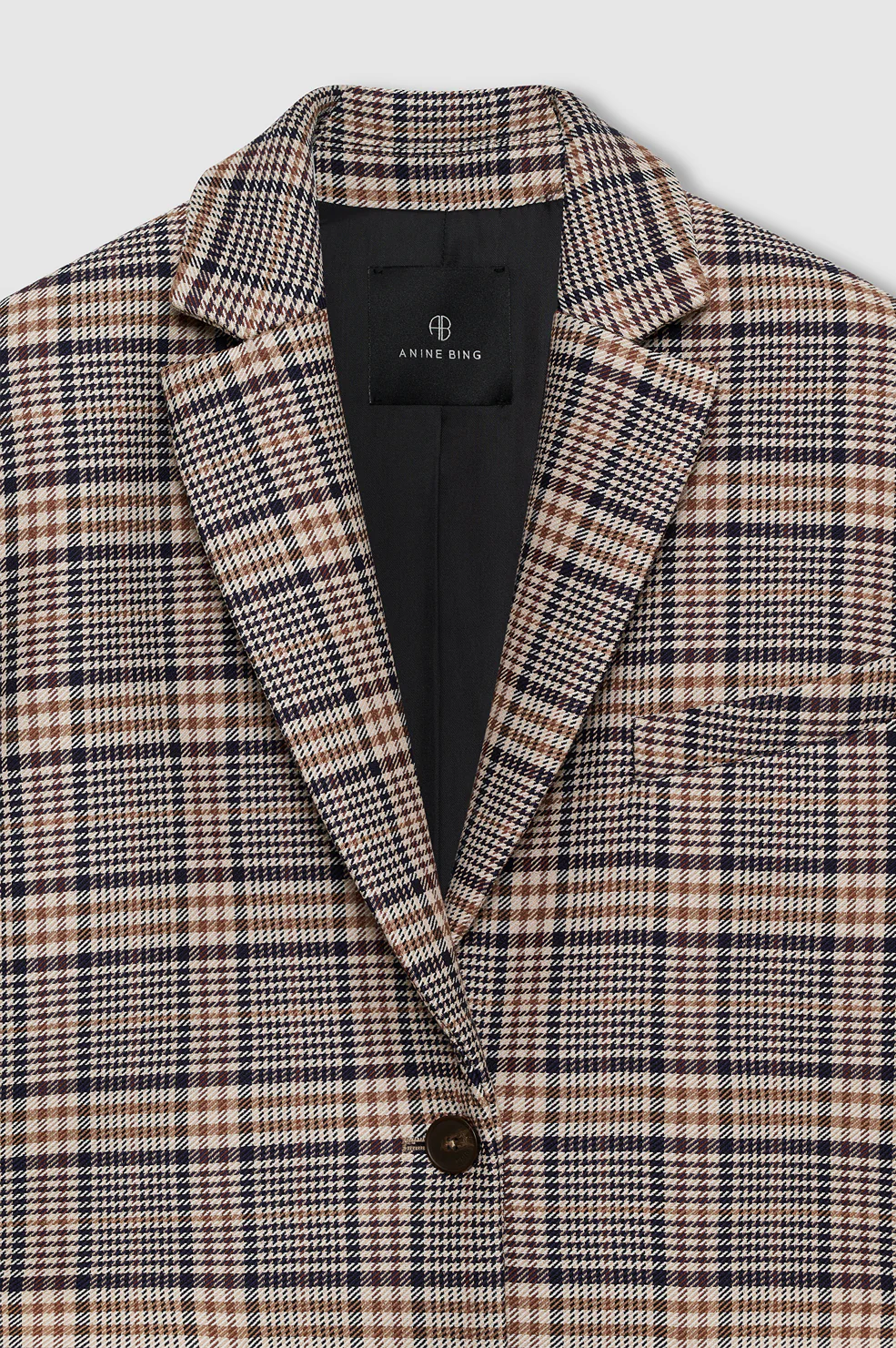 Quinn Blazer - Beige And Navy Checks - Image 4