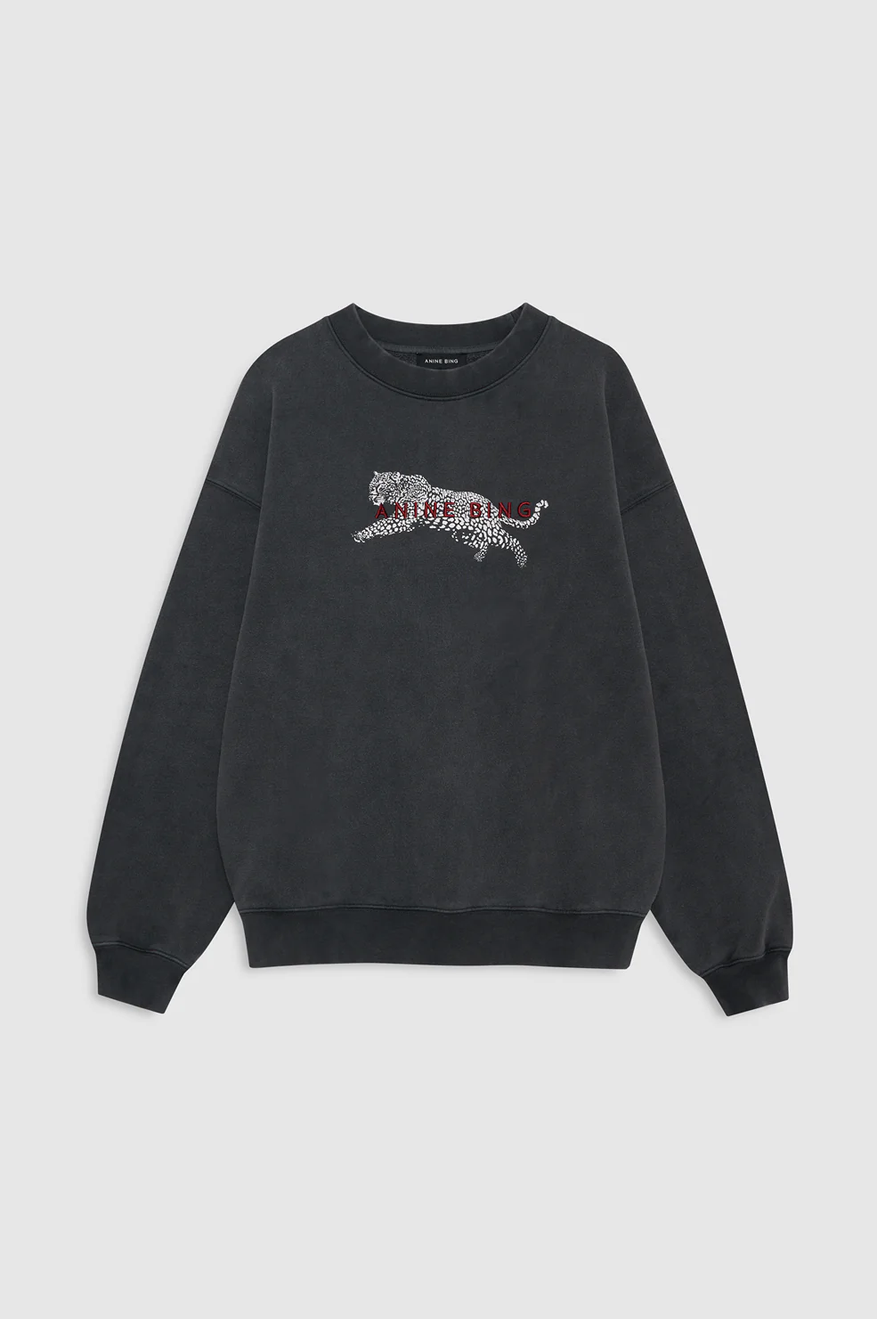 Spencer Sweatshirt Leopard - Washed Black - Image 3