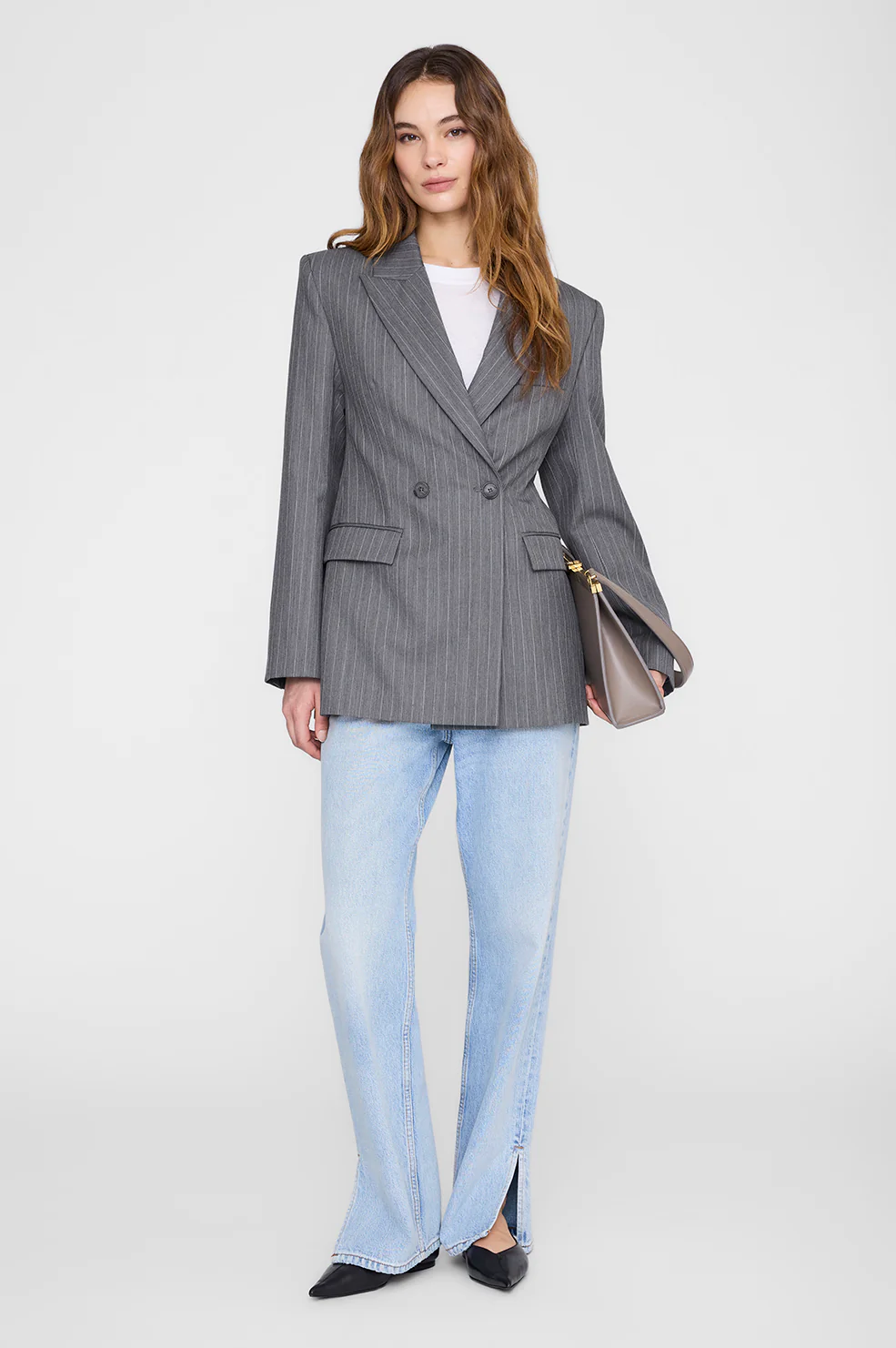 Tiphaine Blazer - Light Grey Pinstripe - Image 2